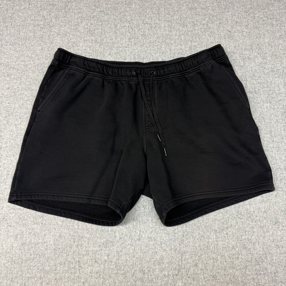 Unbranded Fleece Sweatshorts Mens Large Black Drawstring Elastic Waist Pockets